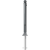 Ornamental bollard | Series 474B | � 76 mm | foldable, self-engaging lockfor casting in concrete, with hot-dip galvanized groundsocket part-no. 470.60, approx. 400 mm below ground | with triangular locking mechanism acc. with DIN 3223 | without eyelet